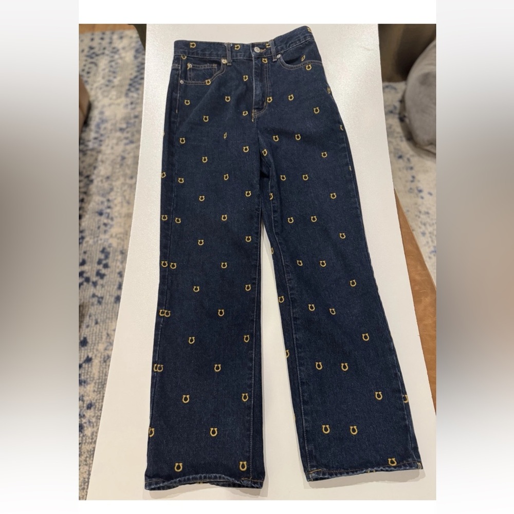 BDG Urban Outfitters Cowboy Jeans with gold Embroidery horseshoes